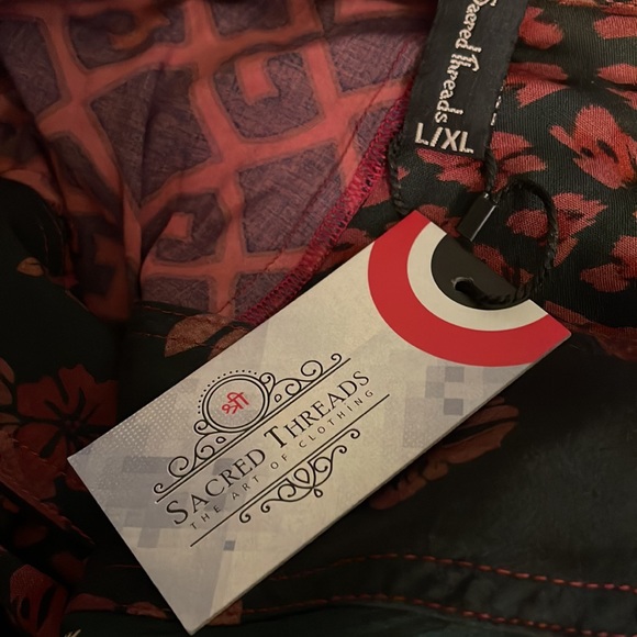 BL/RD 11.   TUNIC by Sacred Threads.  L/XL - Picture 4 of 5